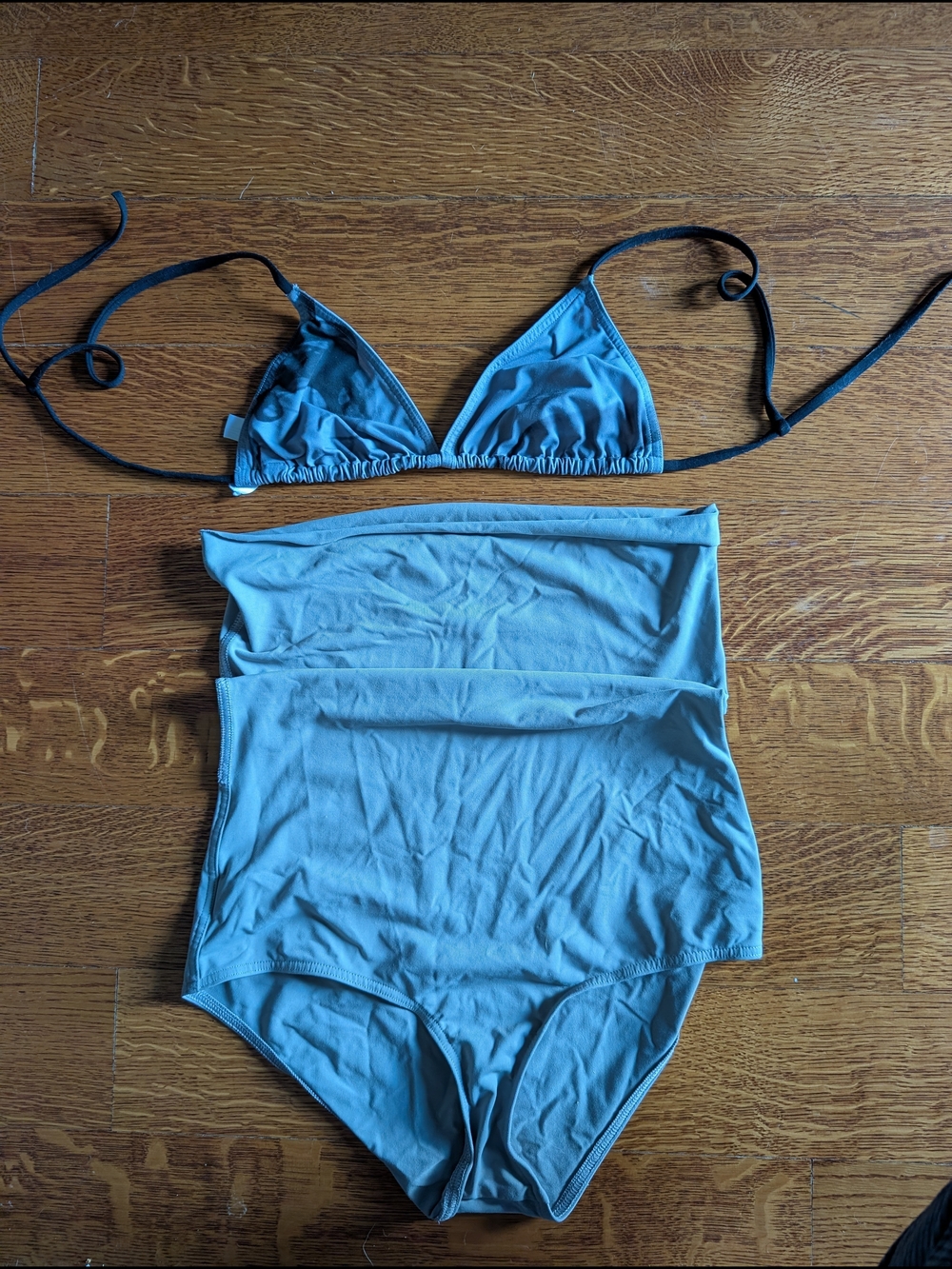 Eres 2-Piece Triangle Bikini Set Gray High-Waist Bottom Size S